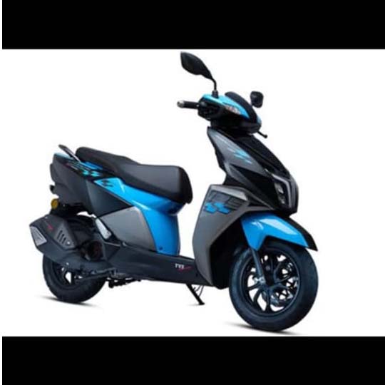 TVS Raider 125 scooter, blue and grey, front view