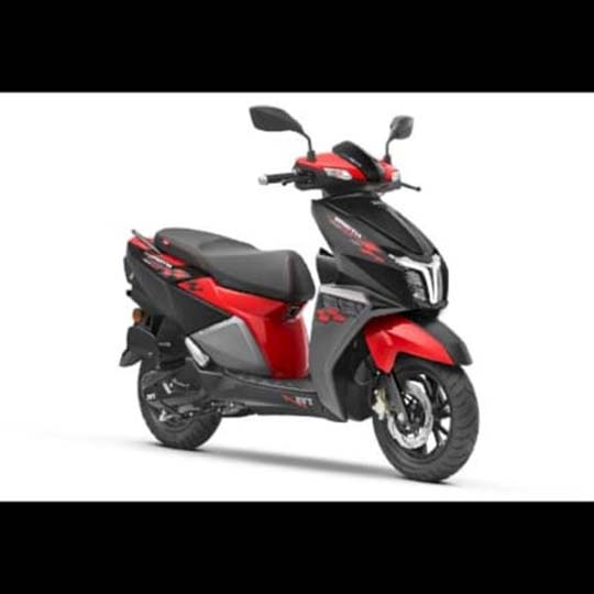 Red and black TVS NTorq 125 scooter